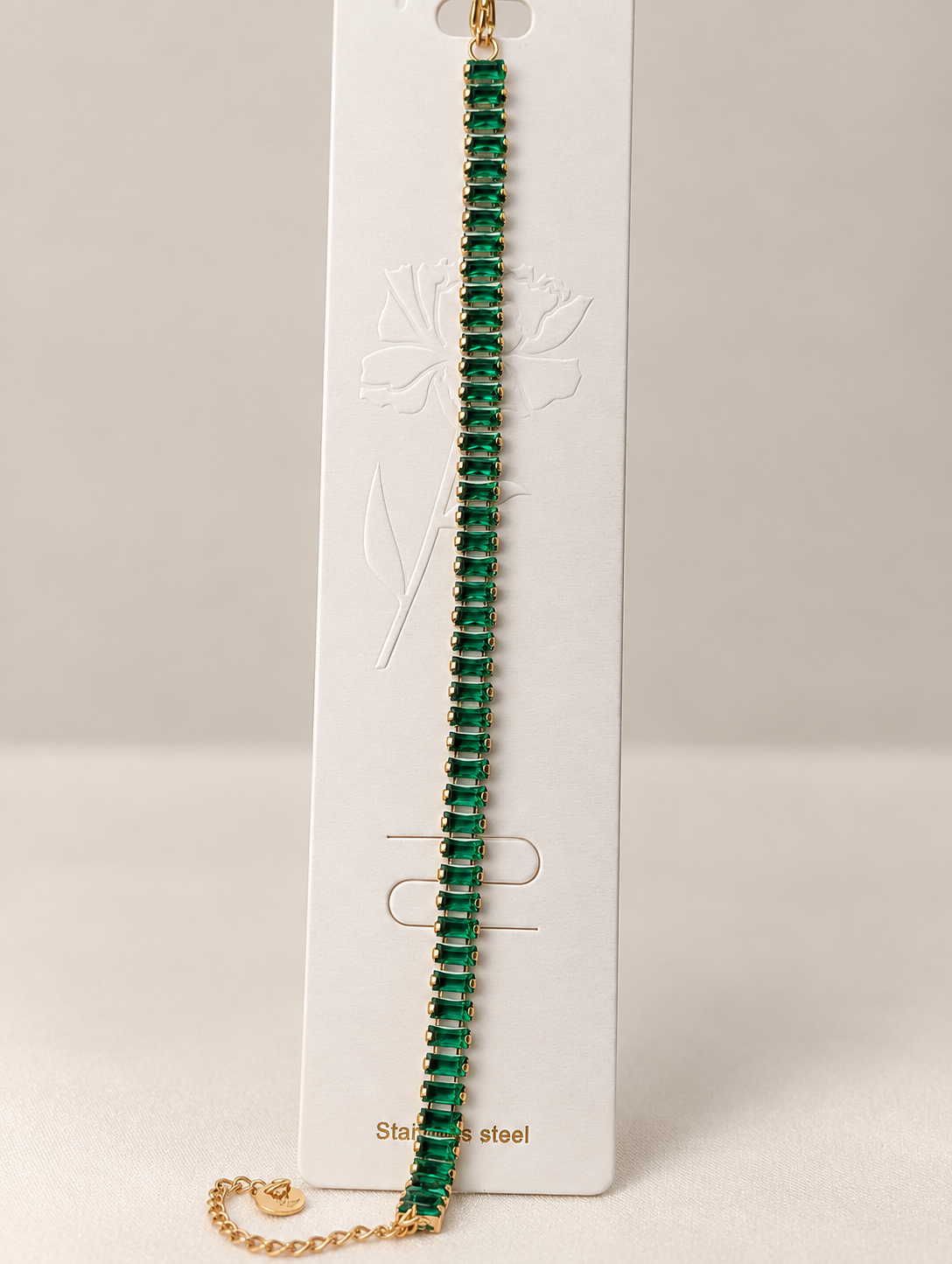 Green tennis bracelet