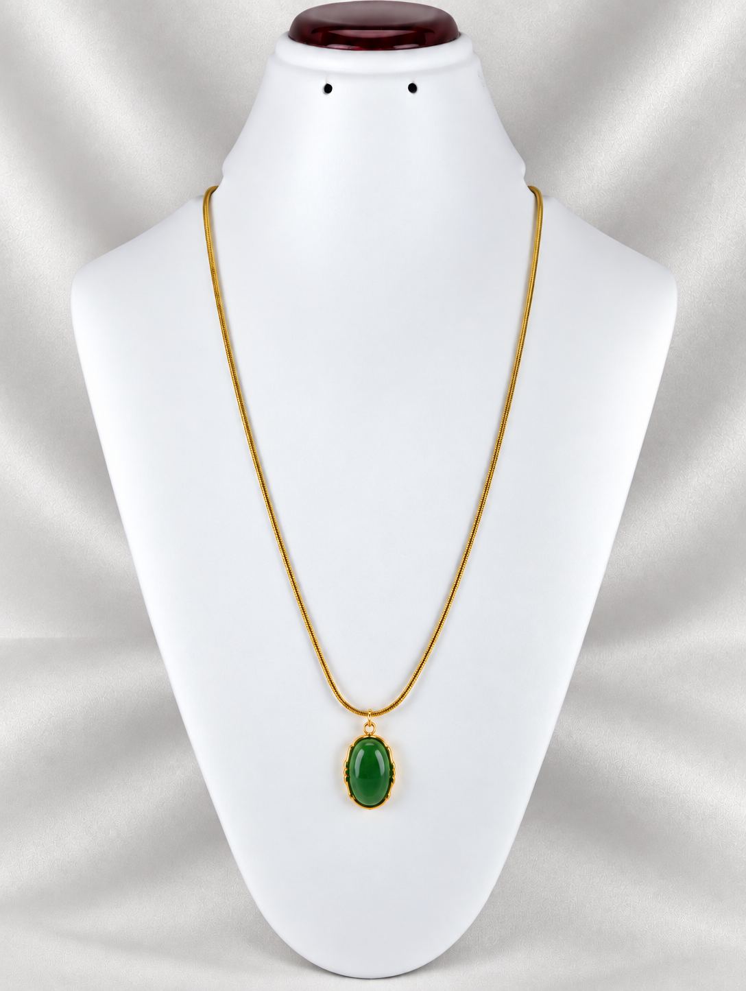 Green stone chain