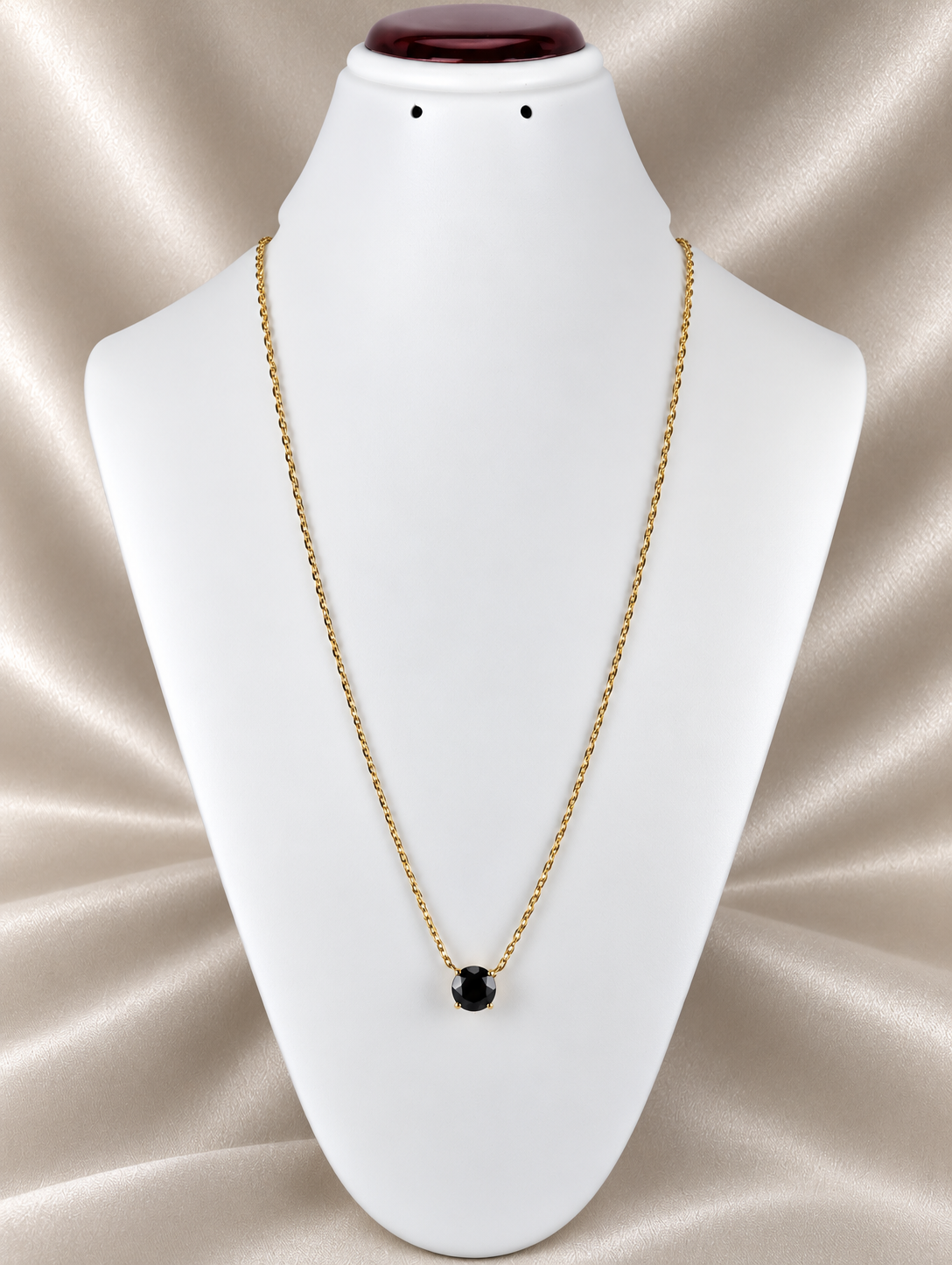 Black stone chain pendant